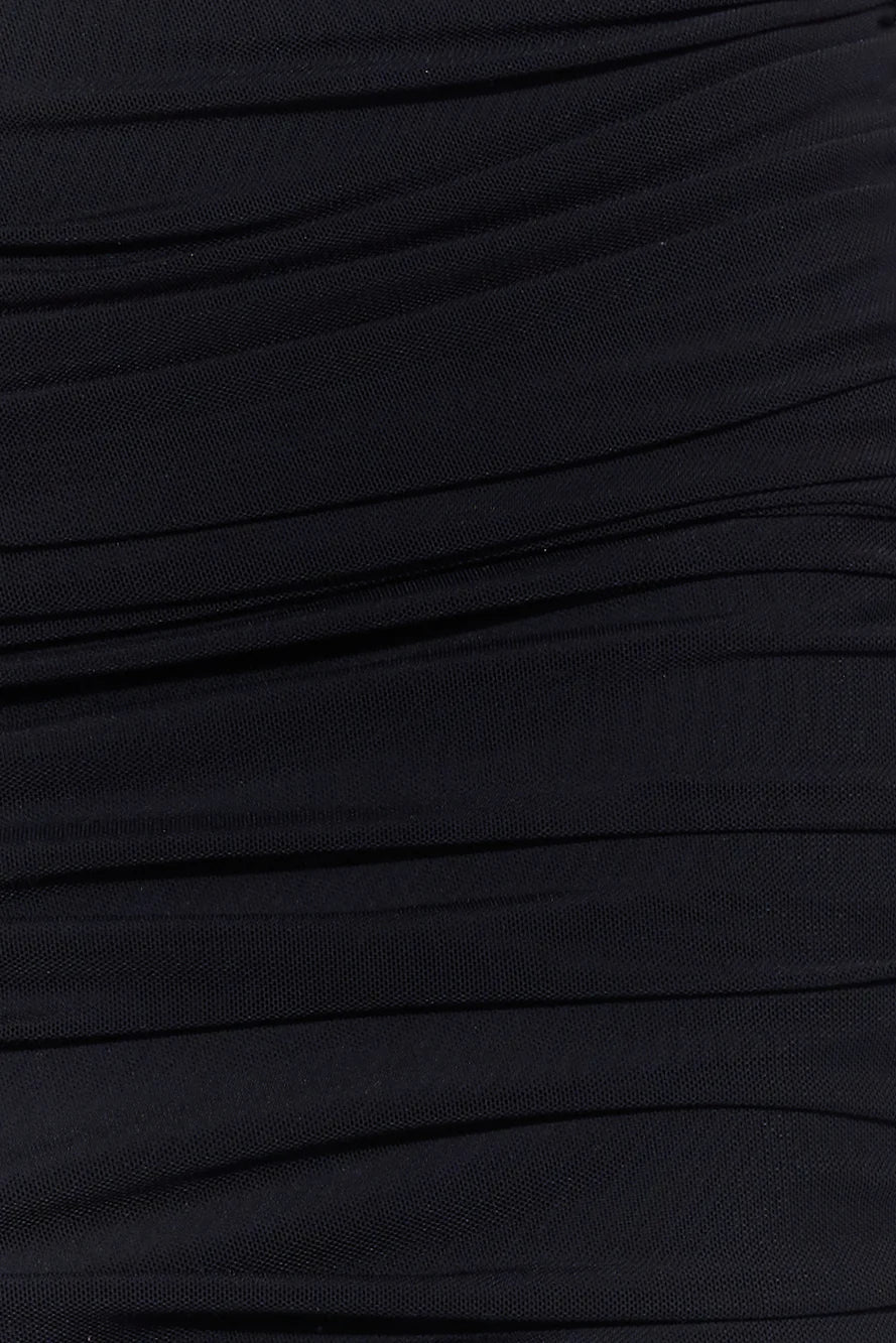 You're On My Mind Mesh Mini Dress Black