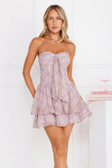 Brilliant Breeze Strapless Mini Dress Lilac