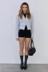 Winter Love Story Cable Knit Cardigan Grey