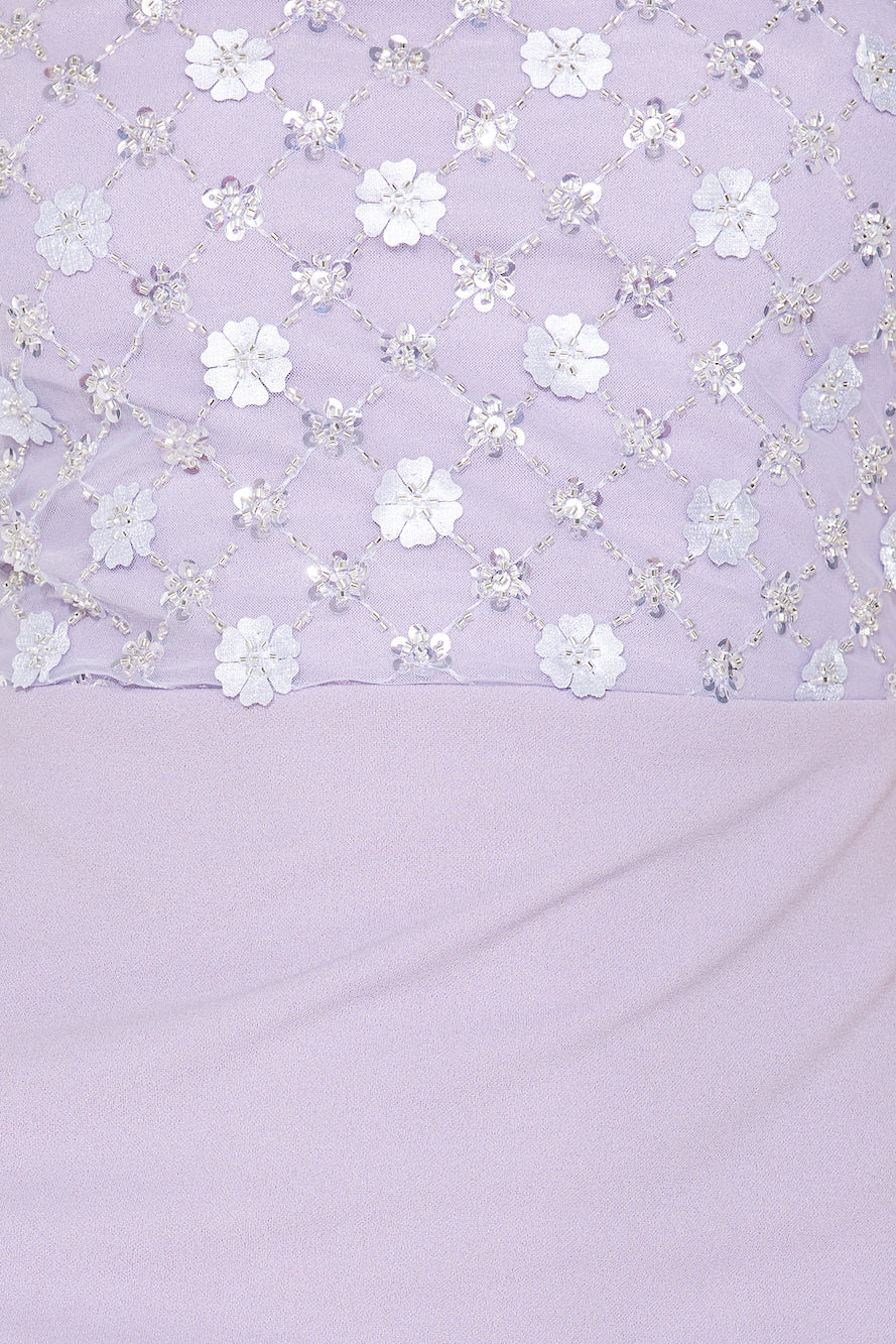 Fancy Details Mini Dress Lilac
