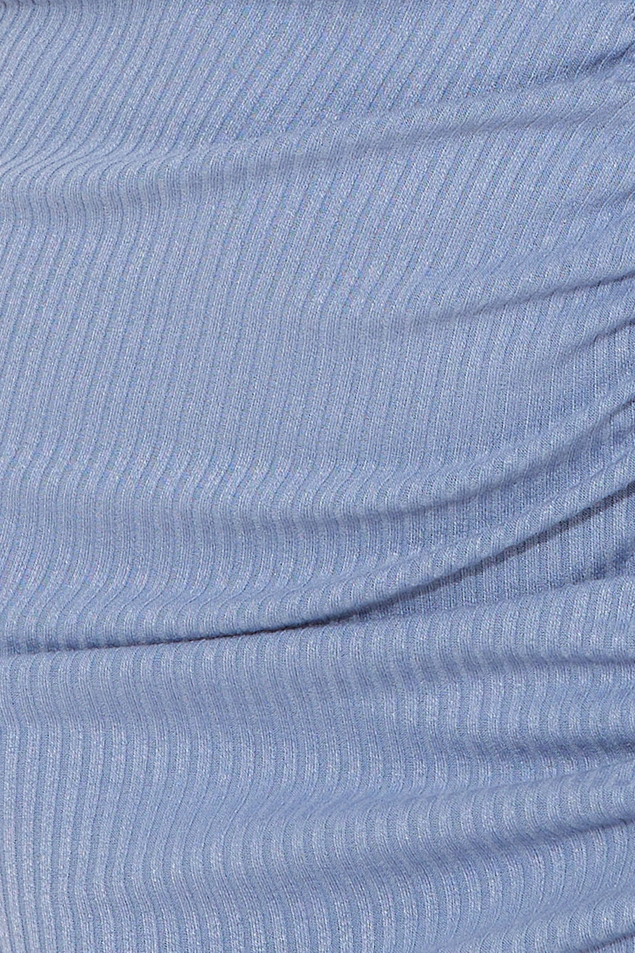 Feel The Mood Ribbed Mini Dress Blue