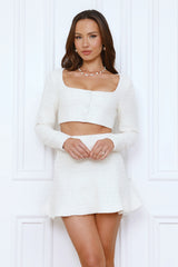 Dare To Dream Tweed Crop Top Cream