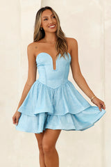 Eyes Of Love Glitter Mini Dress Blue