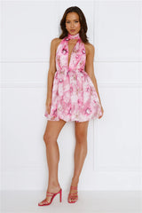 Bobbi Halter Mini Dress Pink
