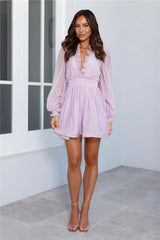 Peppamayo Romantic Fantasy Long Sleeve Mini Dress Lavender