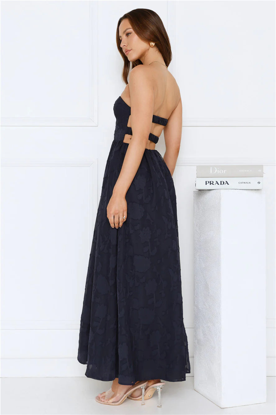 Diva Hour Strapless Maxi Dress Navy