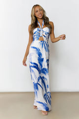 Drift Mirage Halter Maxi Dress Blue