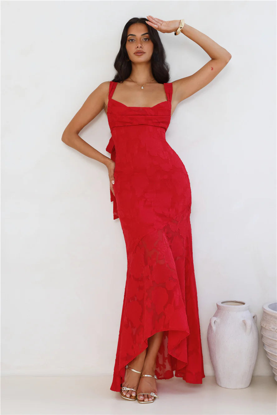 Enchanted Empire Maxi Dress Red