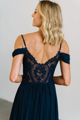 Bianca Lace Maxi Dress | Navy