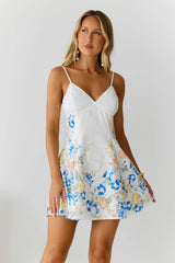 Wishing On Blooms Mini Dress White