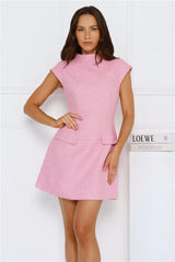 Good Outfit Day Tweed Mini Dress Pink