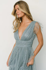 Annika Sequin Mesh Maxi Dress | Slate