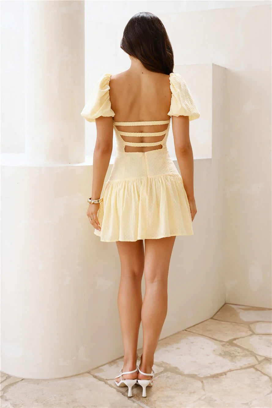 Curious Girl Mini Dress Yellow