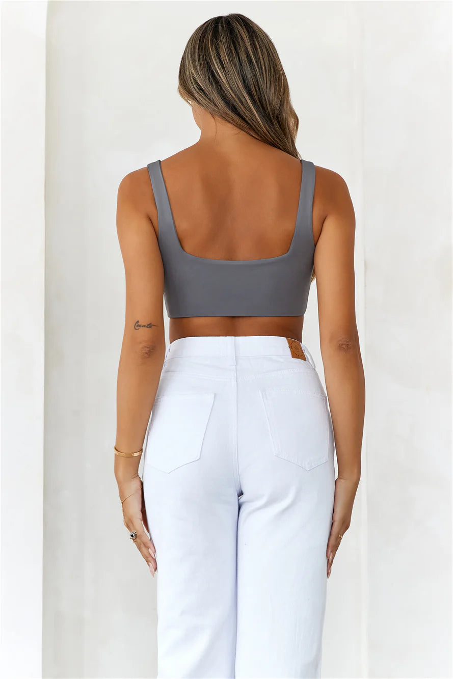 BASE Style Essential Crop Top Charcoal