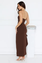 Yes Always Strapless Maxi Dress Chocolate