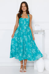 Vibrant Girl Energy Halter Midi Dress Green