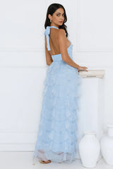Aisling Halter Tulle Maxi Dress Blue