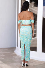 Unlock The Code Mesh Maxi Skirt Green