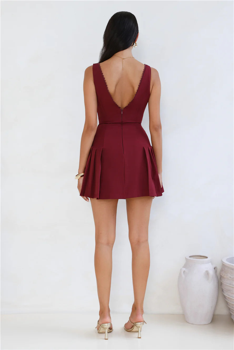 Boost My Mood Mini Dress Burgundy