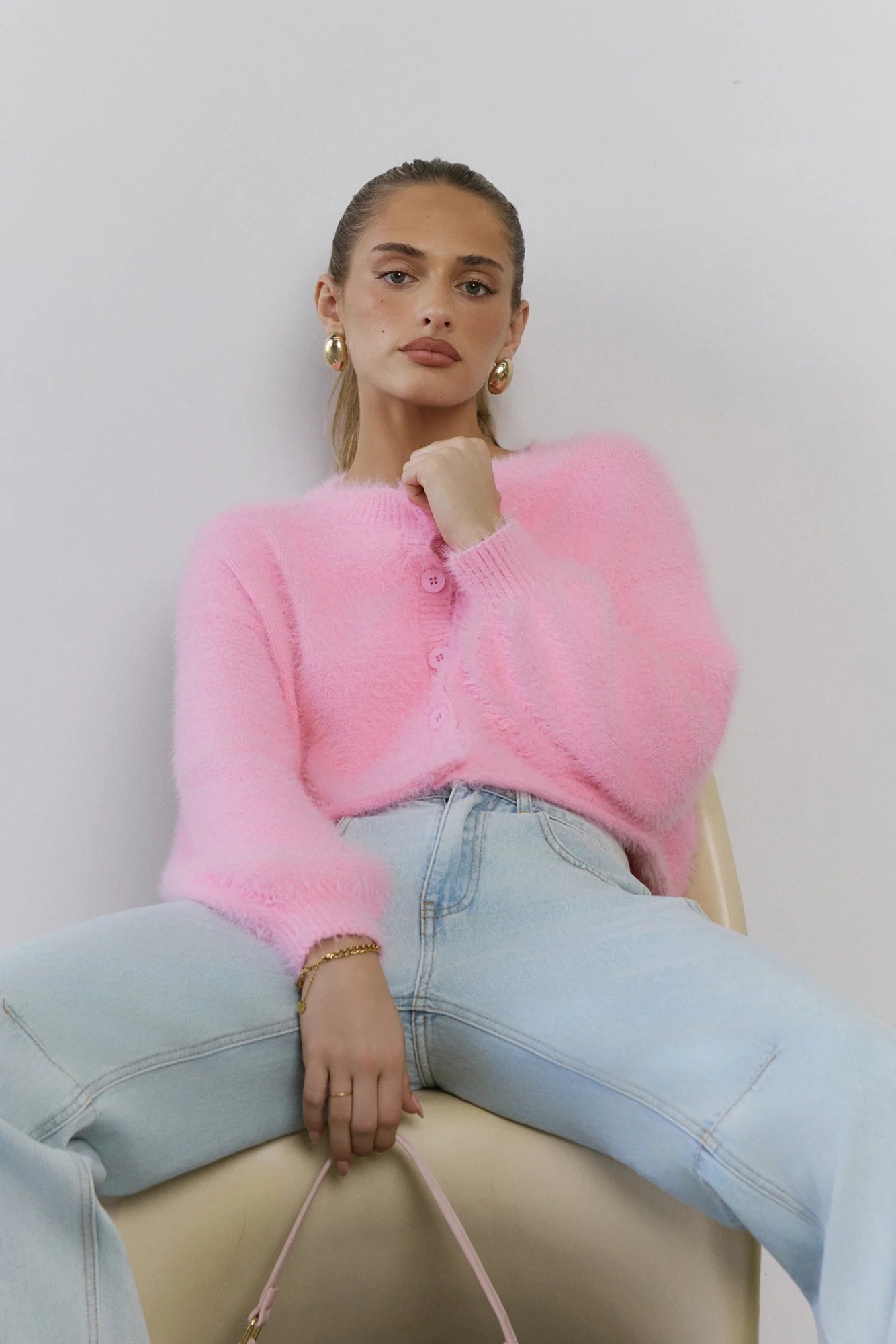 Cloud Nine Fluffy Cardigan Pink