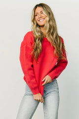Tyson Knit Sweater | Cherry Red