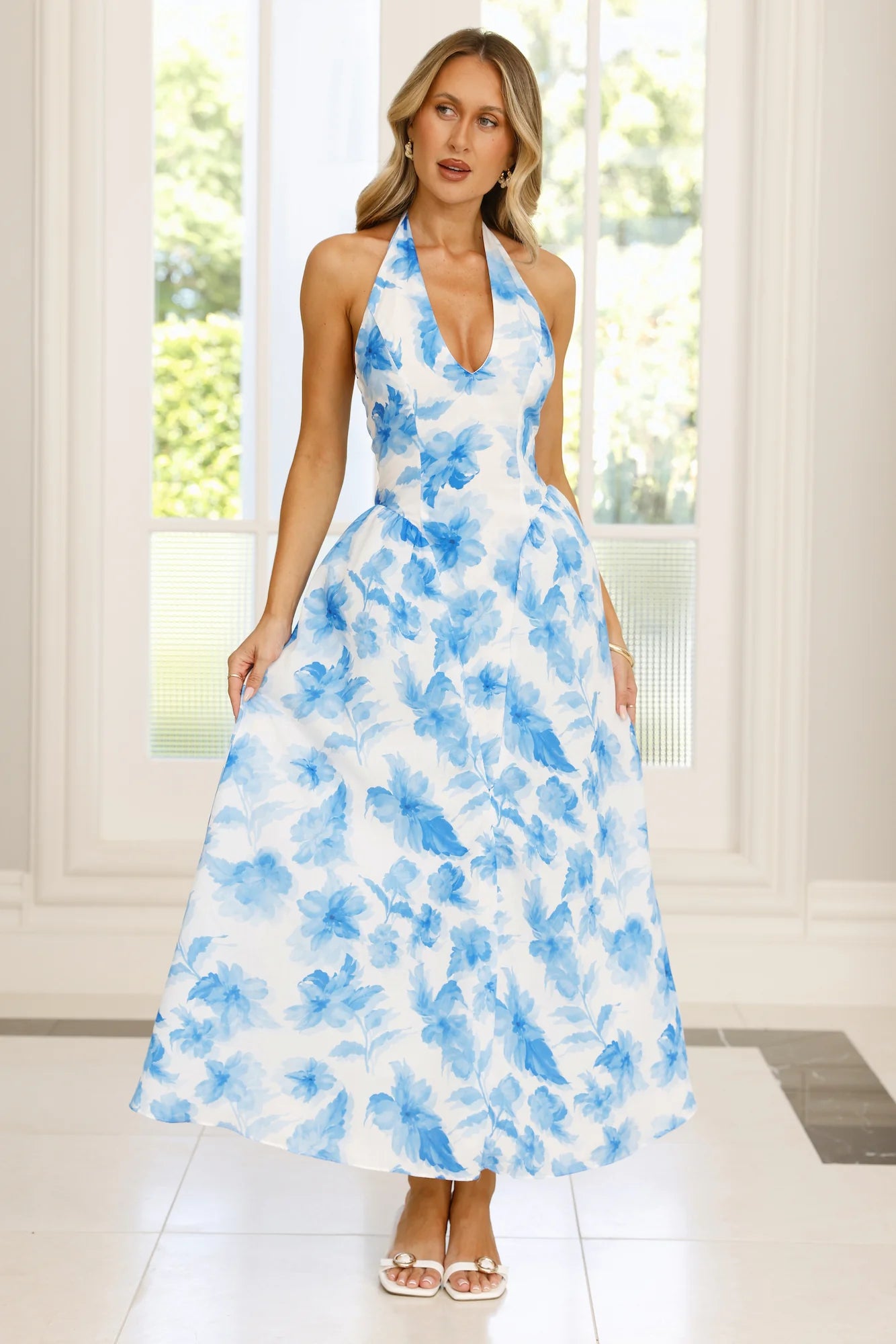 Emilienne Halter Maxi Dress Blue