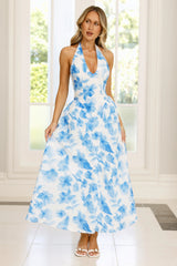 Emilienne Halter Maxi Dress Blue