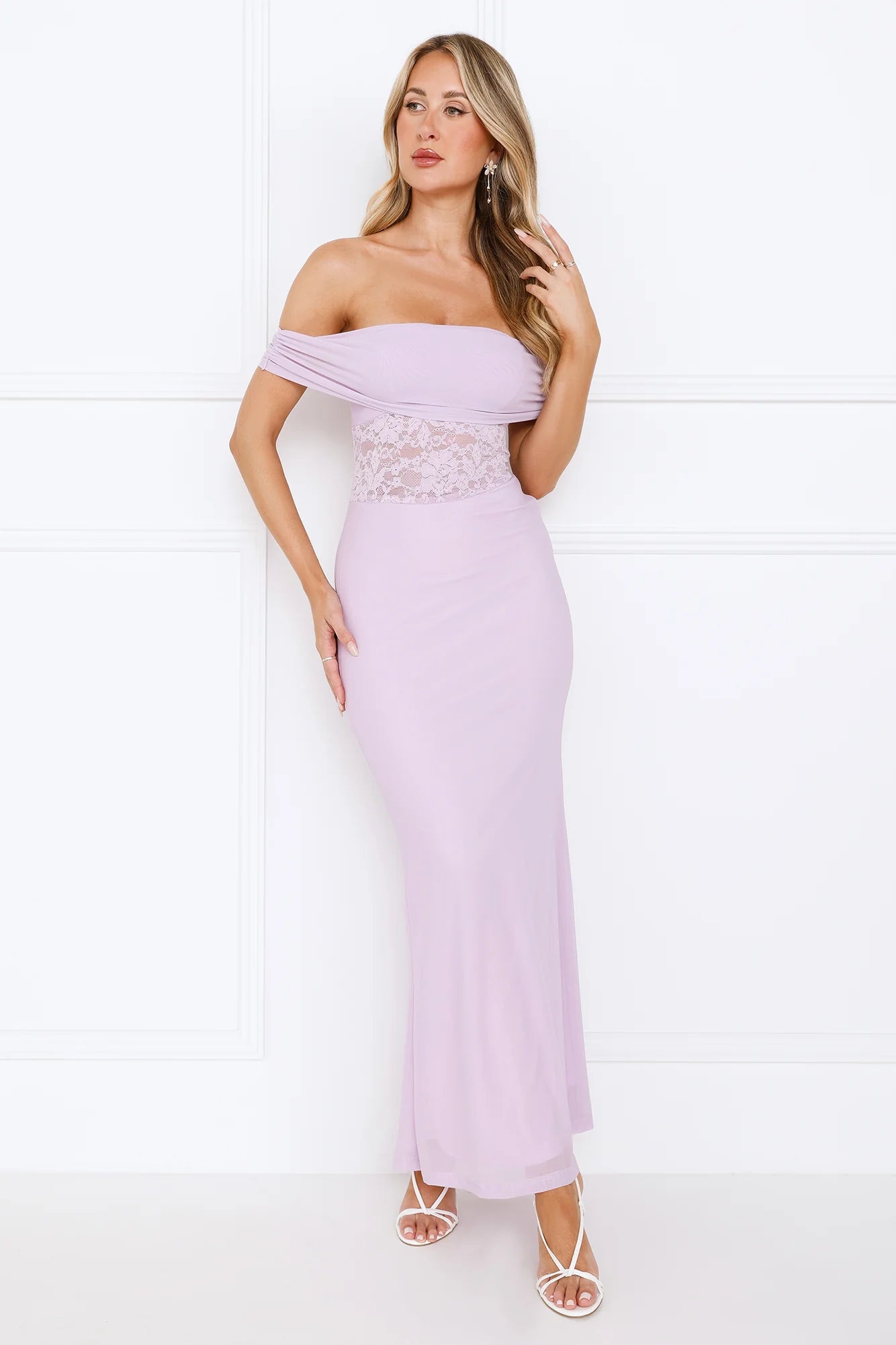 Celestine Off Shoulder Maxi Dress Lilac