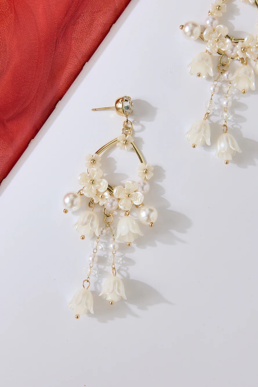 18k Gold Plated Sparkle Pearl Earrings Gold