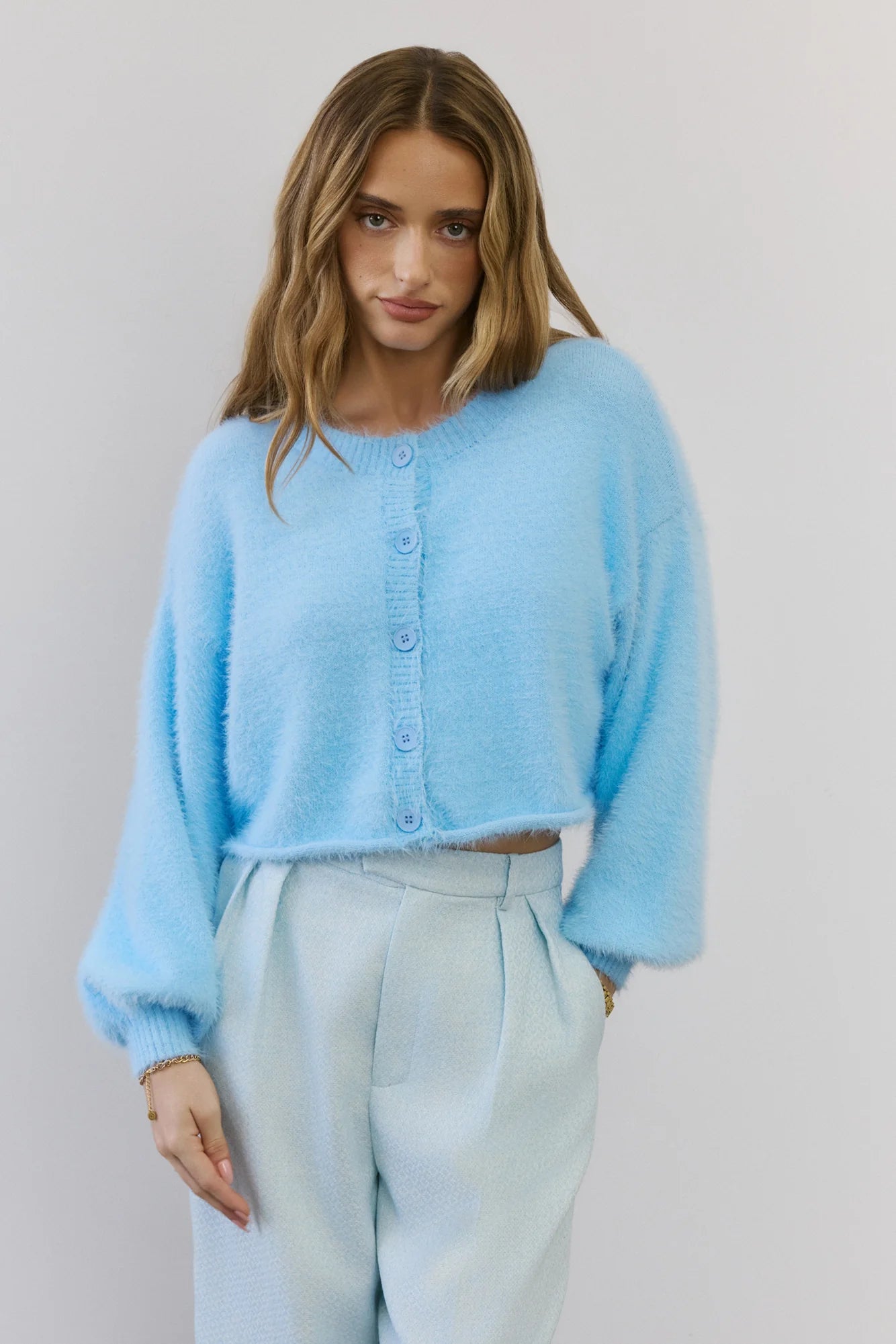 Cloud Nine Fluffy Cardigan Blue