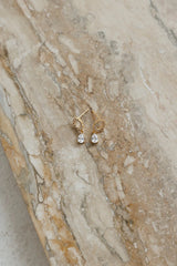 18k Gold Plated One Moon Earrings Gold