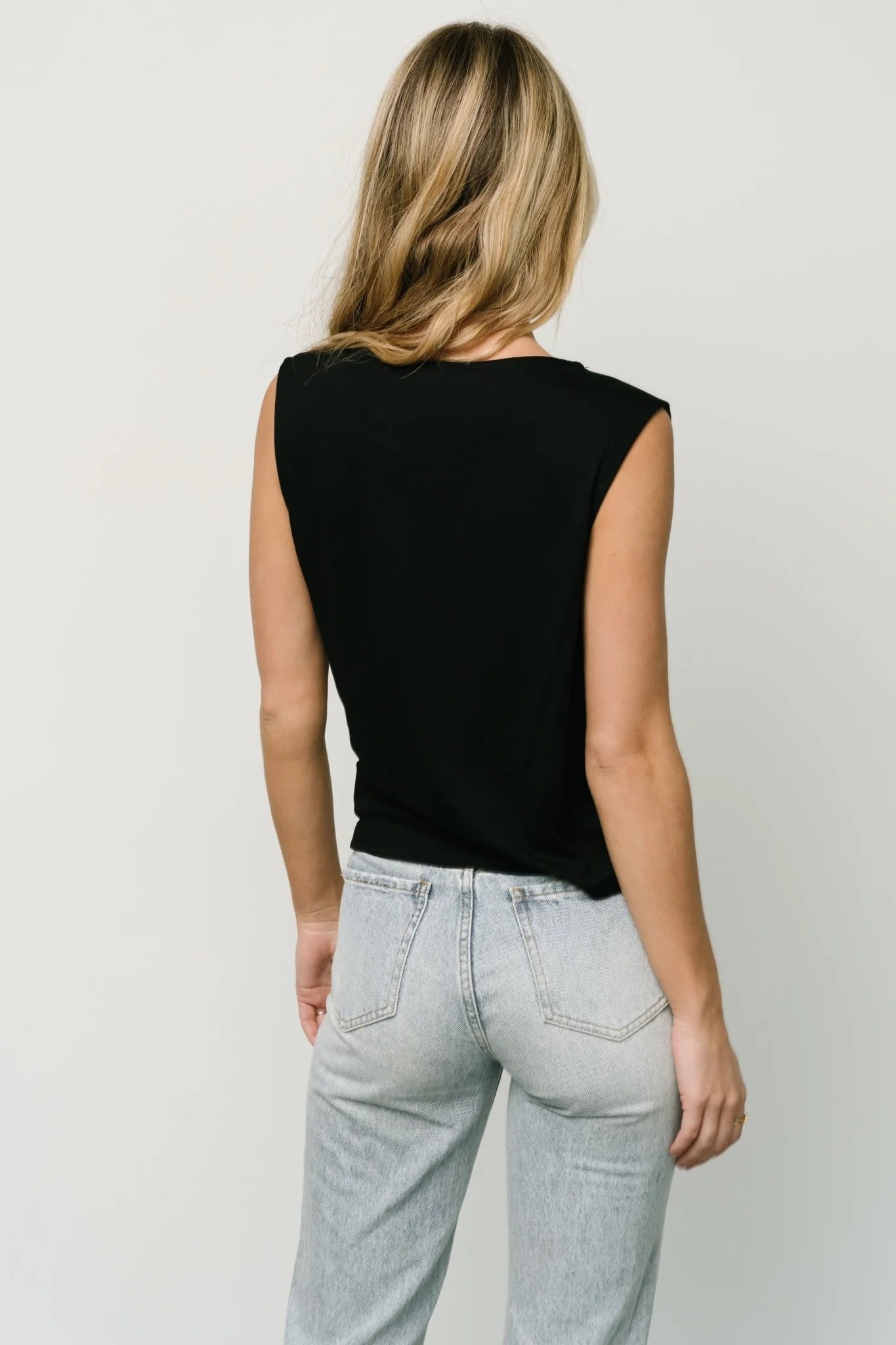 Jia Ruched Tank Top | Black