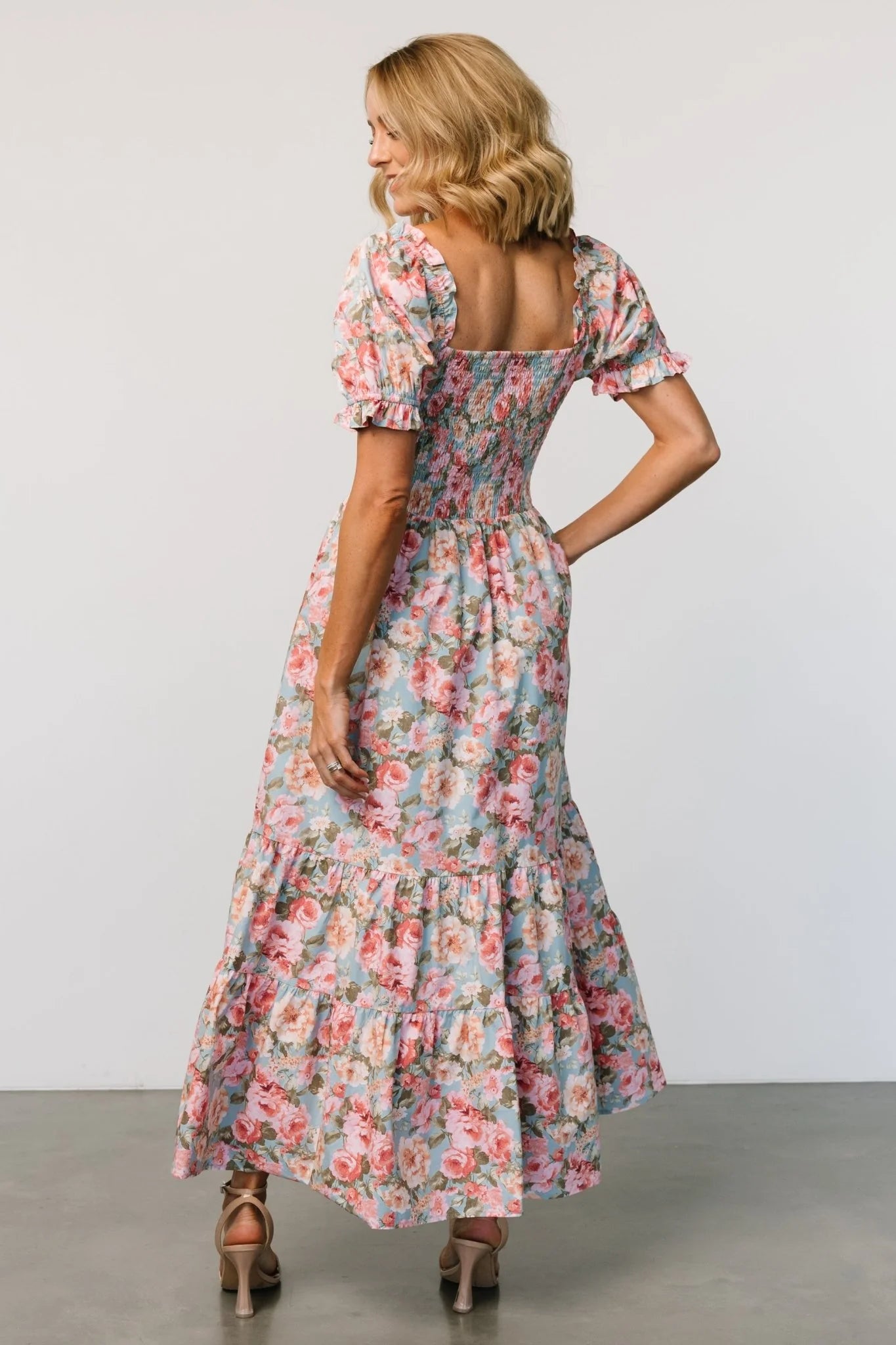 Tiana Maxi Dress | Vintage Blue + Pink Floral