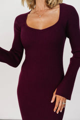 Marika Ribbed Dress | Wine