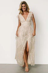 Karina Shimmer Gown | Ivory + Silver