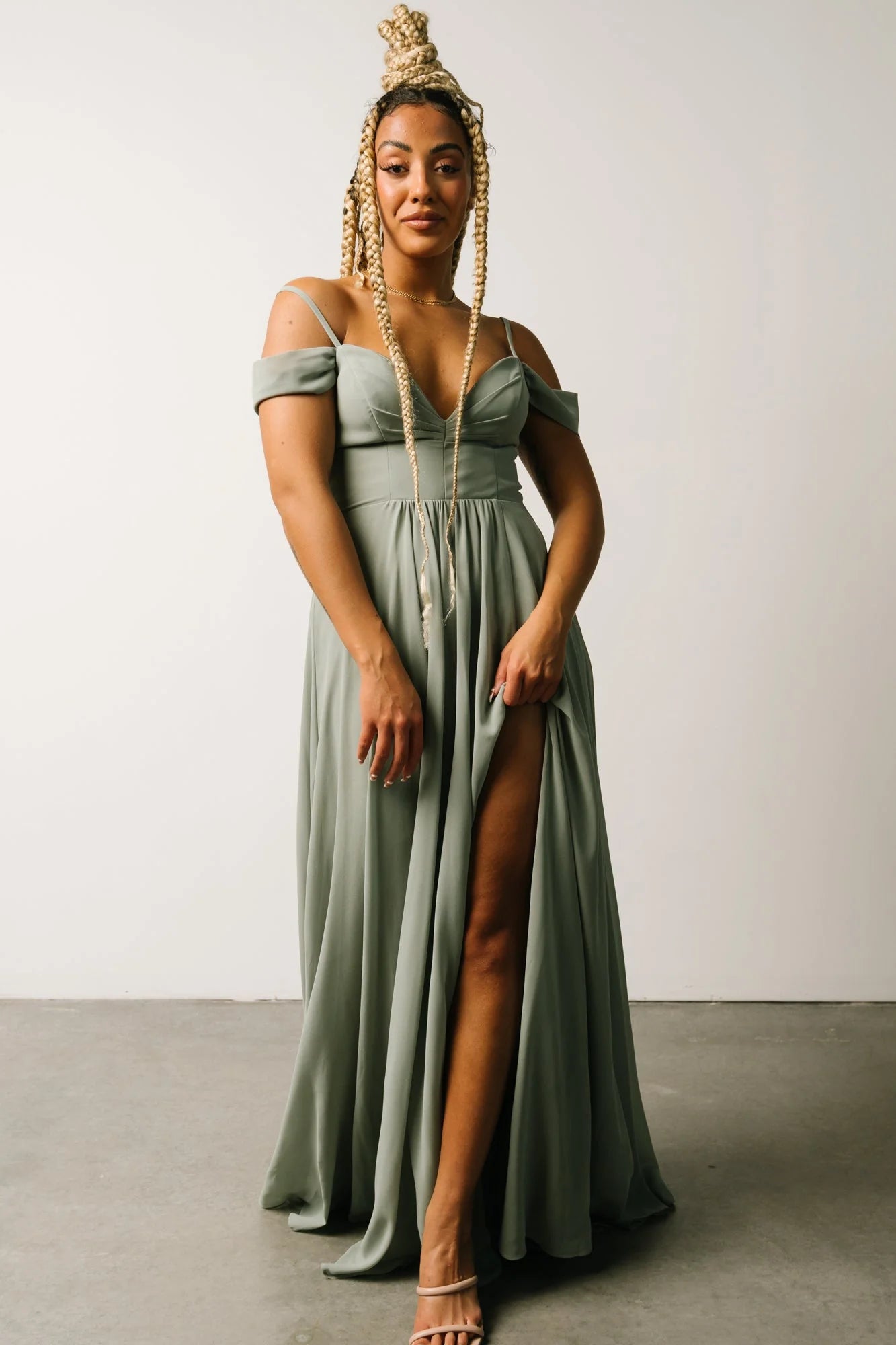 Bianca Lace Maxi Dress | Dusty Sage