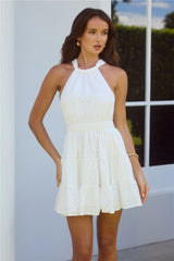 Daylight Brilliance Embroidered Mini Dress White