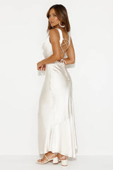 Flashy Sorièe Satin Maxi Dress Champagne