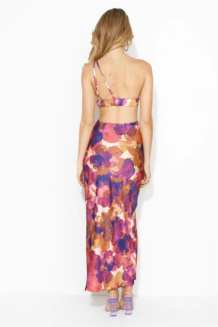 Fashion Inspiration Satin Maxi Dress Purple