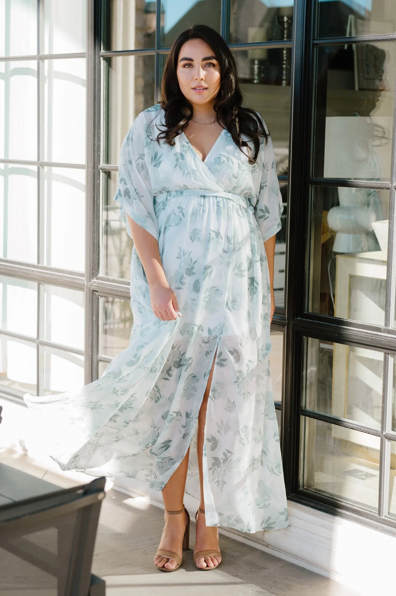 Kia Kimono Maxi Dress | Sage Floral