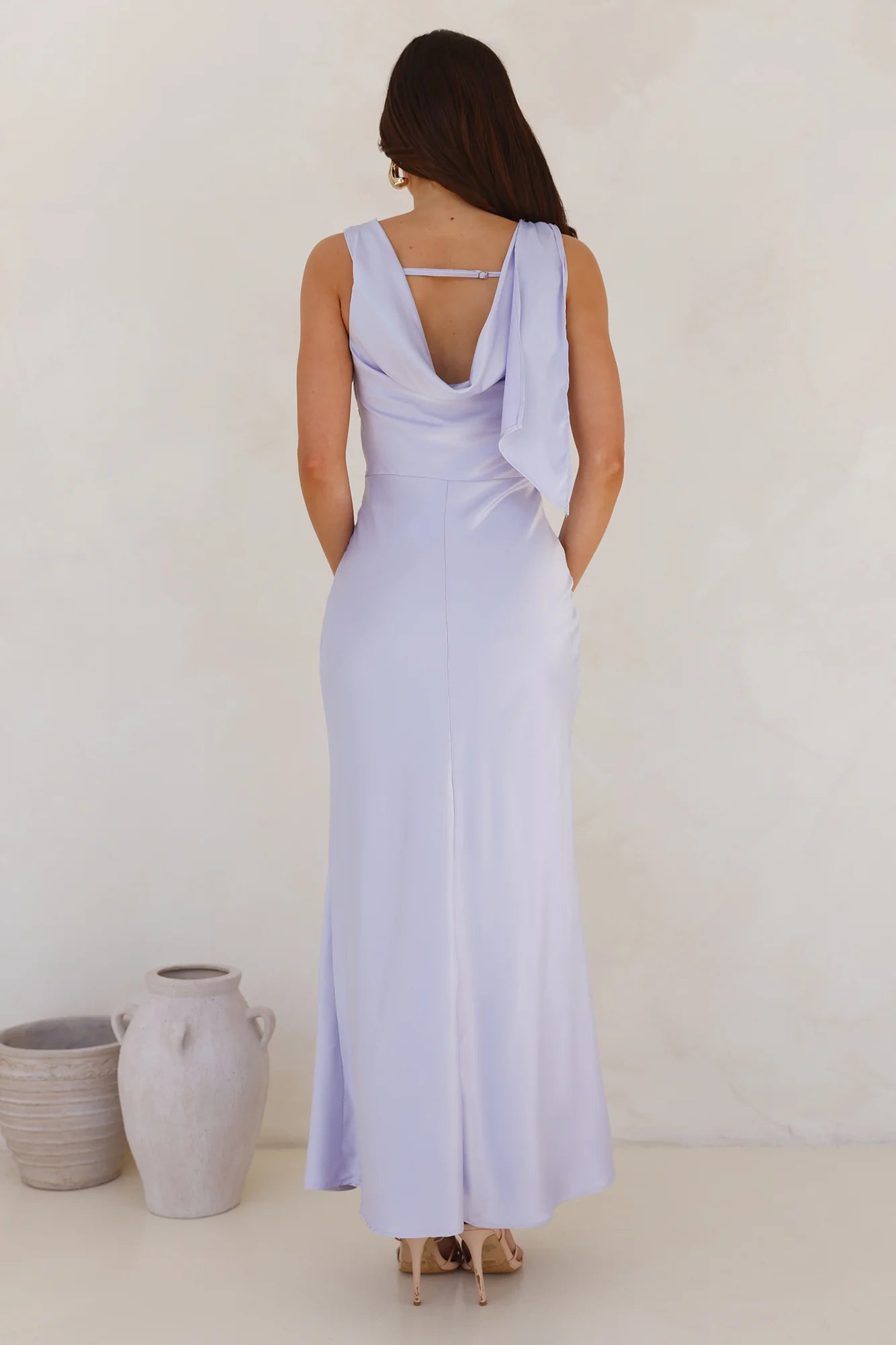 Anastasia Satin Maxi Dress Lilac