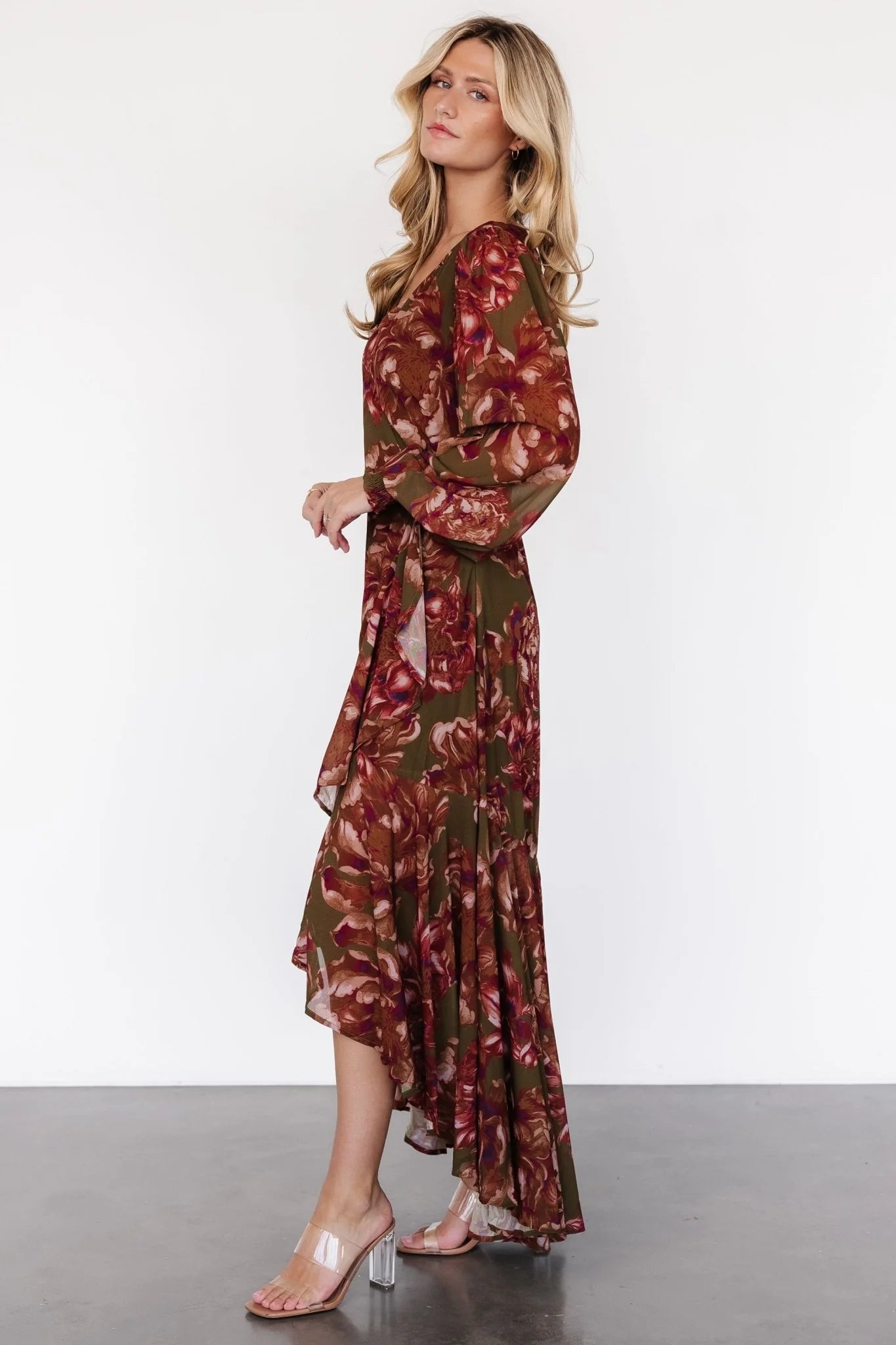 Maryana Ruffle Dress | Olive Floral