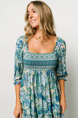 Shanna Tiered Dress | Emerald Multi