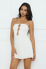 Coconut Love Strapless Mini Dress White