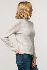 Avice Pointelle Sweater | Light Gray