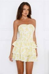 Sunshine Chic Strapless Mini Dress Yellow