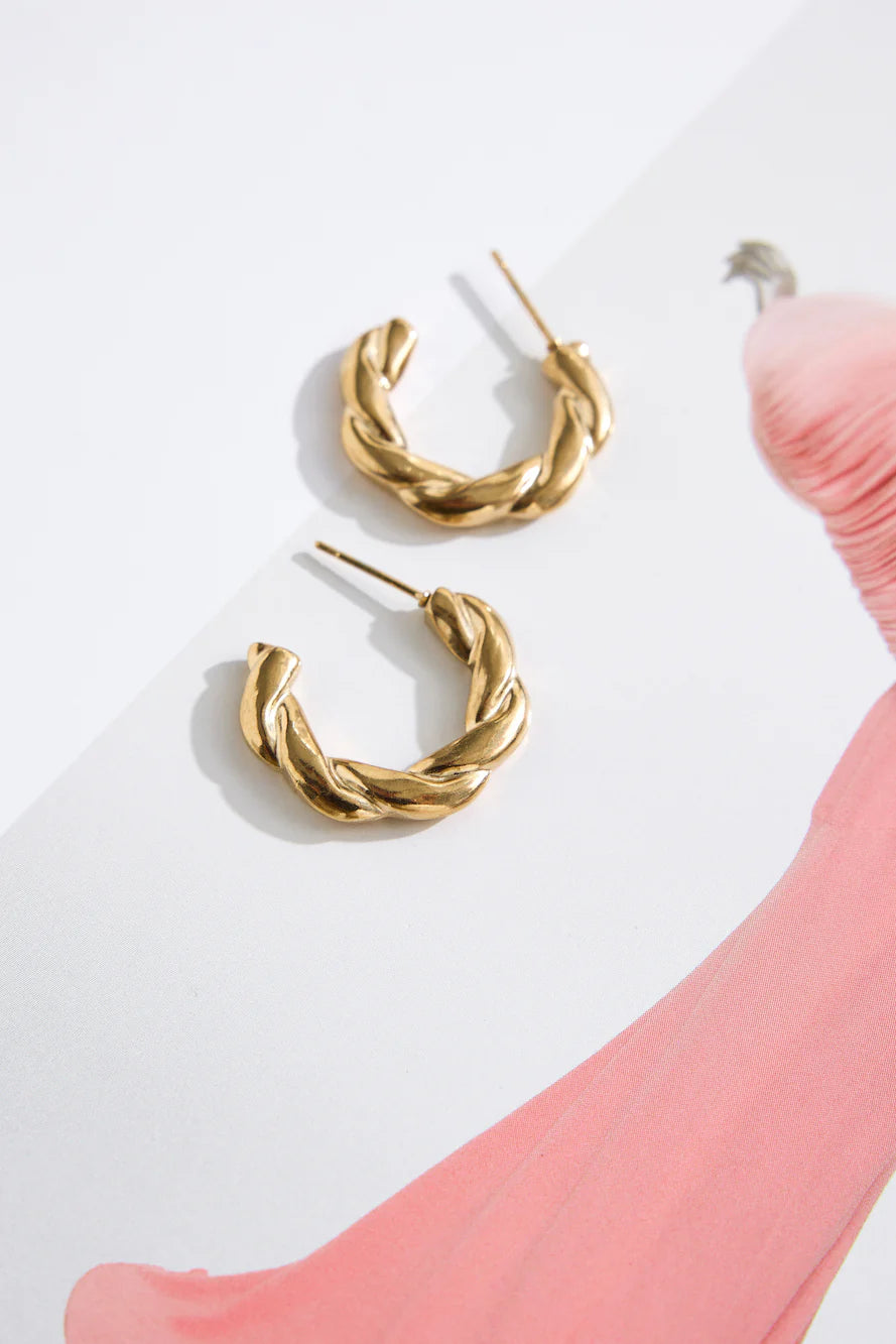 18k Gold Plated Empress Hoop Earrings Gold