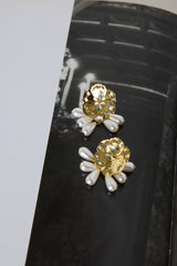 18k Gold Plated Underwater Pearl Earrings Gold