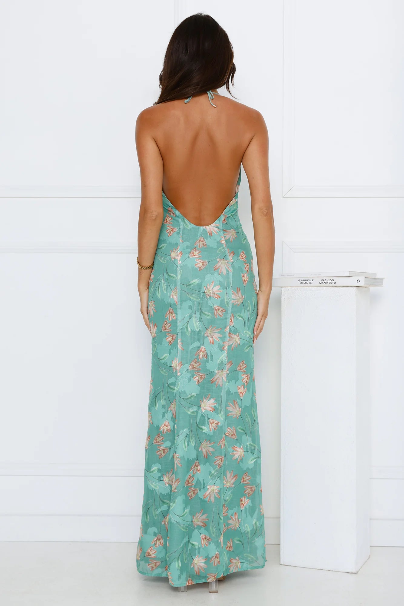 Green Oasis Halter Maxi Dress Green