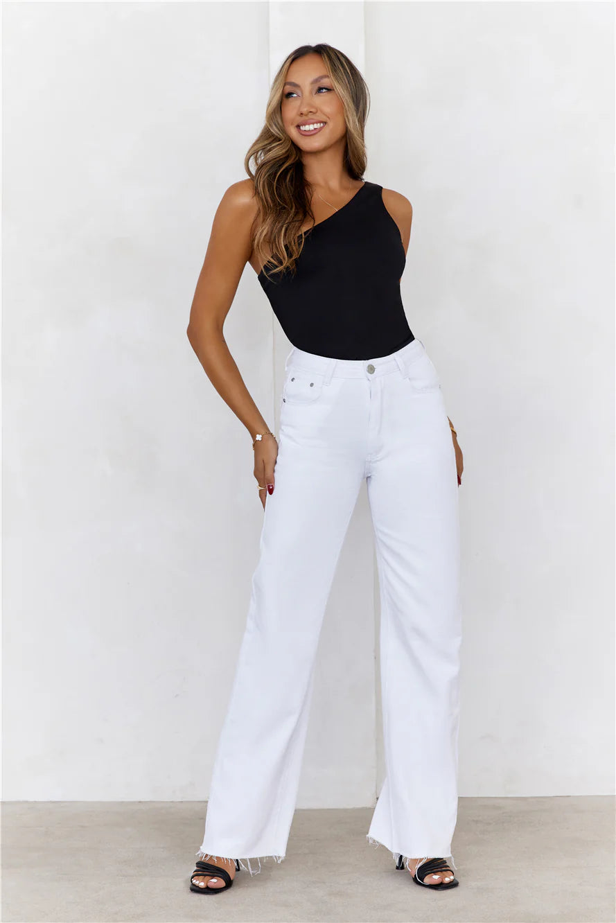BASE  Best Side One Shoulder Tank Top Black